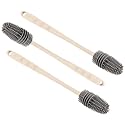 Kuber Industries Pack of 3 Long Handle Silicone Water Bottle Cleaning Brush | Baby Bottle Cleaning Brushes - Ideal for Feeding Bottles, Containers, Vases, & Glass | Handy Kitchen Items | Grey