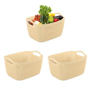 kuber industries 10 ltr multi-purpose plastic basket for storage q6  spacious pooja item holder amp fruit tokari  aesthetic home organizers for kitchen amp bedroom  brown