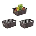 Kuber Industries Pack of 6 Multi-Purpose (6 LTR) Plastic Basket for Storage M20 | Spacious Pooja Item Holder &amp; Fruit Tokari | Aesthetic Home Organizers for Kitchen &amp; Bedroom | Dark Brown