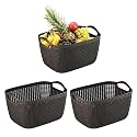 Kuber Industries (10 LTR) Multi-Purpose Plastic Basket for Storage Q6 | Spacious Pooja Item Holder &amp; Fruit Tokari | Aesthetic Home Organizers for Kitchen &amp; Bedroom | Brown