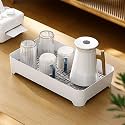 Kuber Industries Pack of 3 Multipurpose Decorative Drain Tray Large | Makeup Perfume Organiser, Bathroom, Decorative Dresser, Kitchen Countertop Organiser Tray | Anti Slip | YM.6302G | Grey