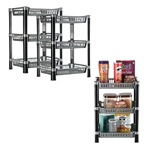 kuber industries pack of 3 multipurpose kitchen organizerstorage rack  3-layer onion stand for kitchen  vessels amp vegetable organiser  maroon