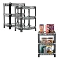 Kuber Industries Pack of 3 Multipurpose Kitchen Organizer/Storage Rack | 3-Layer Onion Stand for Kitchen | Vessels &amp; Vegetable Organiser | Maroon