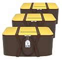 Kuber Industries Pack of 3 Nylon 35L Small Underbed Storage Box|Blanket Storage Bags/Cover Double Bed Storage Containers|Dustproof Storage Bag for Clothes, Documents, Books, Toys|Yellow &amp; Brown