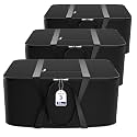 Kuber Industries Pack of 3 Nylon 35L Small Underbed Storage Box | Blanket Storage Bags/Cover Double Bed Storage Containers | Dustproof Storage Bag for Clothes, Documents, Books, Toys | Black