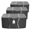 Kuber Industries Pack of 3 Nylon 35L Small Underbed Storage Box | Blanket Storage Bags/Cover Double Bed Storage Containers | Dustproof Storage Bag for Clothes, Documents, Books, Toys | Grey