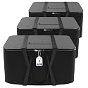 Kuber Industries Pack of 3 Nylon 72L Large King Size Underbed Storage Box | Blanket Storage Bags/Cover Double Bed Storage Containers | Storage Bag for Clothes, Documents, Books, Toys | Grey &amp; Black