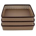 Kuber Industries (Pack of 3) Office Desk Tray | Plastic Stationary, Document Tray | File, Paper Tray for Office | Storage Tray for Kitchen, Books | Coffee