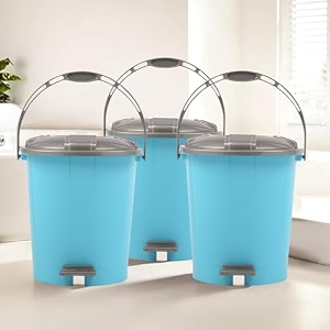 kuber industries dustbin  open dustbin  plastic garbage dustbin  dustbin for kitchen  dustbin for bathroom  office dustbin  plain sada dustbin  7 ltr  066  pack of 2  multi