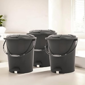 kuber industries dustbin  open dustbin  plastic garbage dustbin  dustbin for kitchen  dustbin for bathroom  office dustbin  plain sada dustbin  7 ltr  066  pack of 2  multi