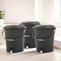 Kuber Industries Dustbin | Open Dustbin | Plastic Garbage Dustbin | Dustbin For Kitchen | Dustbin For Bathroom | Office Dustbin | Plain Sada Dustbin | 7 LTR | 066 | Pack of 2 | Multi