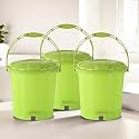 Kuber Industries Pedal Dustbins (7 LTR) Dustbin with Lid | Garbage Bin with Handle | Dustbin for Kitchen, Bathroom, office | Wet &amp; Dry Pedal Waste Bin | Trash Can | Green