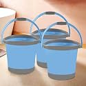 Kuber Industries 18 Litre Plastic Bath Bucket for Bathroom & Kitchen | Multipurpose Hot & Cold Water Container Bathing Bucket & Balti with Handle for Home | Blue & Grey