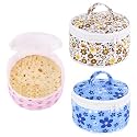 Kuber Industries (Pack of 3) Roti Cover | Round Roti Rumal | Cotton Roti Cloth for Kitchen | Zipper &amp; Handle | Chapati Cover for Casserole | Printed | Assorted, Modern
