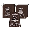 Kuber Industries Pack of 9 Shoe Bag for Travel | Drawstring Footwear Pouches &amp; Toiletries Packing Bags/Covers for Travelling | Printed - Brown