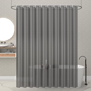 kuber industries shower curtains for bathroom  waterproof curtains with hooks  pvc self lining design curtain  7 feet  brown