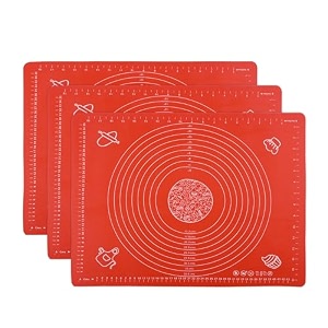 kuber industries silicone mat for chapati  reusable roti mat for kitchen  non-stick silicone sheet for chapati  ideal for rolling dough kneading amp baking  hw-9-rd  spiral - red