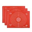 Kuber Industries Silicone Mat for Chapati | Reusable Roti Mat for Kitchen | Non-Stick Silicone Sheet for Chapati | Ideal for Rolling Dough, Kneading & Baking | HW-9-RD | Spiral - Red