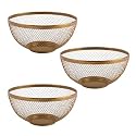 Kuber Industries Pack of 5 Fruit Basket | Stainless Steel Vegetables Strainer | Colander Basket for Pasta-Noodles-Grains | Mesh Basket with Handle | 8 Inch | Silver
