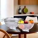 Kuber Industries Pack of 3 Stainless Steel Vegetables Strainer | Multipurpose Colander Basket for Pasta-Noodles-Grains 10 Inch | Silver