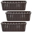 Kuber Industries (Pack of 3) Storage Basket | Small M 15 | Multipurposes Countertop Baskets | Basket For Storage, Kitchen, Stationary | Cabinets Storage Organizer | Brown