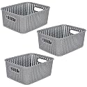 Kuber Industries (Pack of 6) Storage Basket | Large M 20 | Multipurposes Countertop Baskets | Basket For Storage, Kitchen, Stationary | Cabinets Storage Organizer | Grey