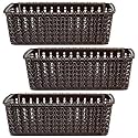 Kuber Industries (Pack of 3) Storage Basket | Small M 15 | Multipurposes Countertop Baskets | Basket For Storage, Kitchen, Stationary | Cabinets Storage Organizer | Brown