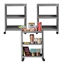 Kuber Industries Storage Rack with Wheels | 3-Layer Storage Organizer Rack | Multipurpose Storage Trolley Rack for Kitchen-Home-office | Revolving Vegetable Storage Trolley | Brown