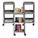 Kuber Industries Storage Rack with Wheels | 3-Layer Storage Organizer Rack | Multipurpose Storage Trolley Rack for Kitchen-Home-office | Revolving Vegetable Storage Trolley | Brown