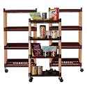 Kuber Industries Storage Rack with Wheels | 3-Layer Storage Organizer Rack | Multipurpose Storage Trolley Rack for Kitchen-Home-office | Revolving Vegetable Storage Trolley | Brown