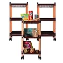 Kuber Industries Storage Rack with Wheels | 3-Layer Storage Organizer Rack | Multipurpose Storage Trolley Rack for Kitchen-Home-office | Revolving Vegetable Storage Trolley | Brown
