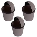 Kuber Industries (Pack of 3) Table Dustbin | Desk Dustbin With Attached Lid | Countertop 1 Ltr Study Table Dustbin | Portable Dustbin For Office, Kitchen, Bedroom | Coffee