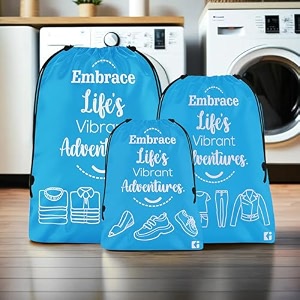 kuber industries pack of 3 travel organizer combo set  storage bags set  water-resistant organizer for shoe-garments-laundry-lingerie  cloth carrying bag  small-medium-large  gray