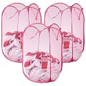 Kuber Industries Pack of 2 Unwashed Clothes Storage Basket | Foldable Laundry Basket for Clothes | Mesh Laundry Bag | Collapsible &amp; Portable | 30 LTR | Blue