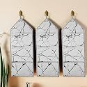 Kuber Industries Wall Hanging Organizer | 3 Multi-Purpose Storage Pocket | Foldable Document Holder | Hanging Stationary-Magazine Organizer | Marble-Design | Light Grey