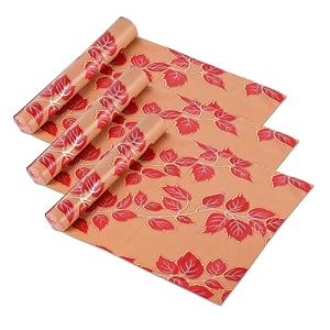 kuber industries pack of 3 waterproof amp durable 10 meters kitchen mats for shelf liner roll  wipeable fridge sheets for shelves cabinet drawer  red flower - mustard yellow