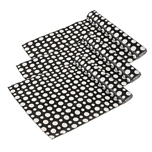 kuber industries pack of 3 waterproof amp durable 5 meters kitchen mats for shelf liner roll  wipeable fridge sheets for shelves cabinet drawer  polka dots grey - black