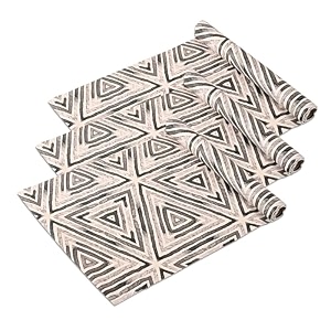 kuber industries pack of 3 waterproof amp durable 5 meters kitchen mats for shelf liner roll  wipeable fridge sheets for shelves cabinet drawer  triangle print - grey