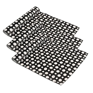 kuber industries pack of 3 waterproof amp durable 10 meters kitchen mats for shelf liner roll  wipeable fridge sheets for shelves cabinet drawer  polka dots grey - black