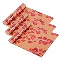 Kuber Industries Pack of 3 Waterproof &amp; Durable 10 Meters Kitchen Mats for Shelf Liner Roll | Wipeable Fridge Sheets for Shelves Cabinet Drawer | Red Flower - Mustard Yellow