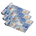 Kuber Industries Pack of 3 Waterproof &amp; Durable 5 Meters Kitchen Mats for Shelf Liner Roll | Wipeable Fridge Sheets for Shelves Cabinet Drawer | Orange Rose - Blue