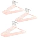 Kuber Industries Pack of 30 Hanger for Clothes | Space-Saving Sarees &amp; Dress Hanger for Wardrobe | Durable and Non-Slip Design Hangers for Clothes Hanging | HD-1-PNK | Pink