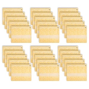 kuber industries pack of 30 saree bags for storage  non-woven wardrobe organizer  mesh window cloth storage set  single packing  carry-print  yellow