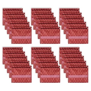 kuber industries pack of 20 saree bags for storage  non-woven wardrobe organizer  mesh window cloth storage set  single packing  golden-print  maroon