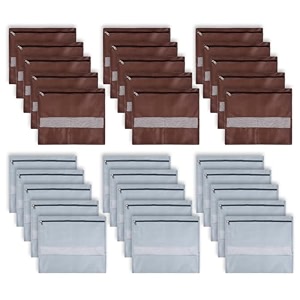 kuber industries pack of 12 single saree bags  clothes bags for storage  non-woven wardrobe organizer  mesh window cloth storage bags set  single packing saree bags  brown amp gray