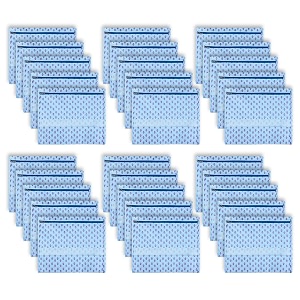 kuber industries pack of 30 saree bags for storage  non-woven wardrobe organizer  mesh window cloth storage set  single packing  floral-print  sky blue