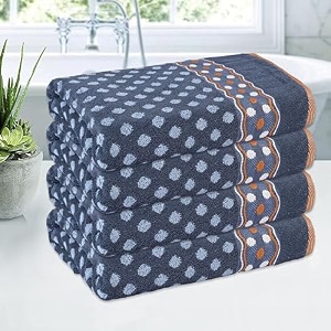 kuber industries 144 gsm cotton unisex bathroom towel  30x60 inch  highly absorbent   towel for bath-gym-travel-beach-pool amp yoga  dot print  grey