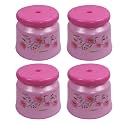 Kuber Industries Pack of 4 Bathroom Stool|Plastic Stool for Bathroom|Anti-Slip with Strong Bearing|Solid Surface &amp; Unbreakable Material|Pink