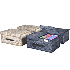 heart home non woven fabric foldable storage cube toy books shoes storage box with handle extra large grey- heart6886