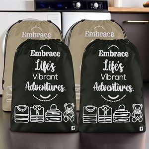 kuber industries pack of 4 cloth storage bag  storage organizer  parachute cloth organizer  waterproof garments cover  travel storage bag for clothing  large  brown amp grey